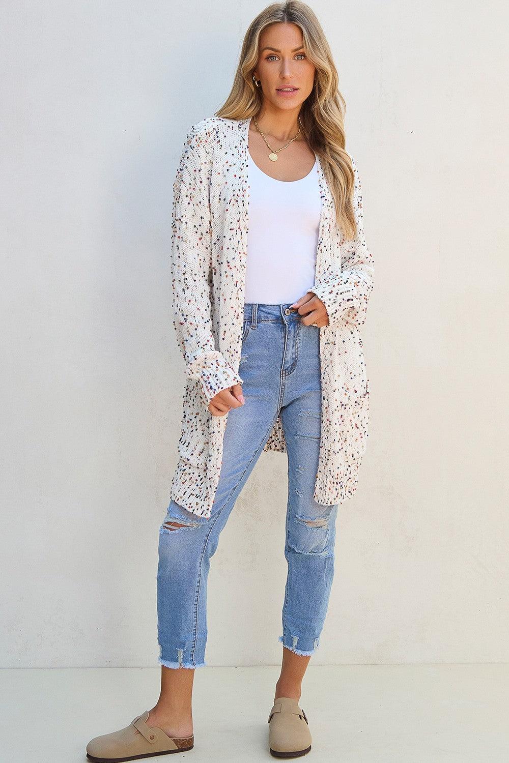 Open Front Long Sleeve Cardigan Carauana Store