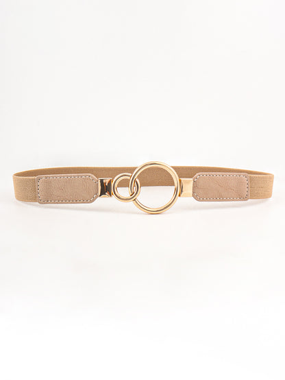 Double Ring Buckle Elastic PU Belt Carauana Store