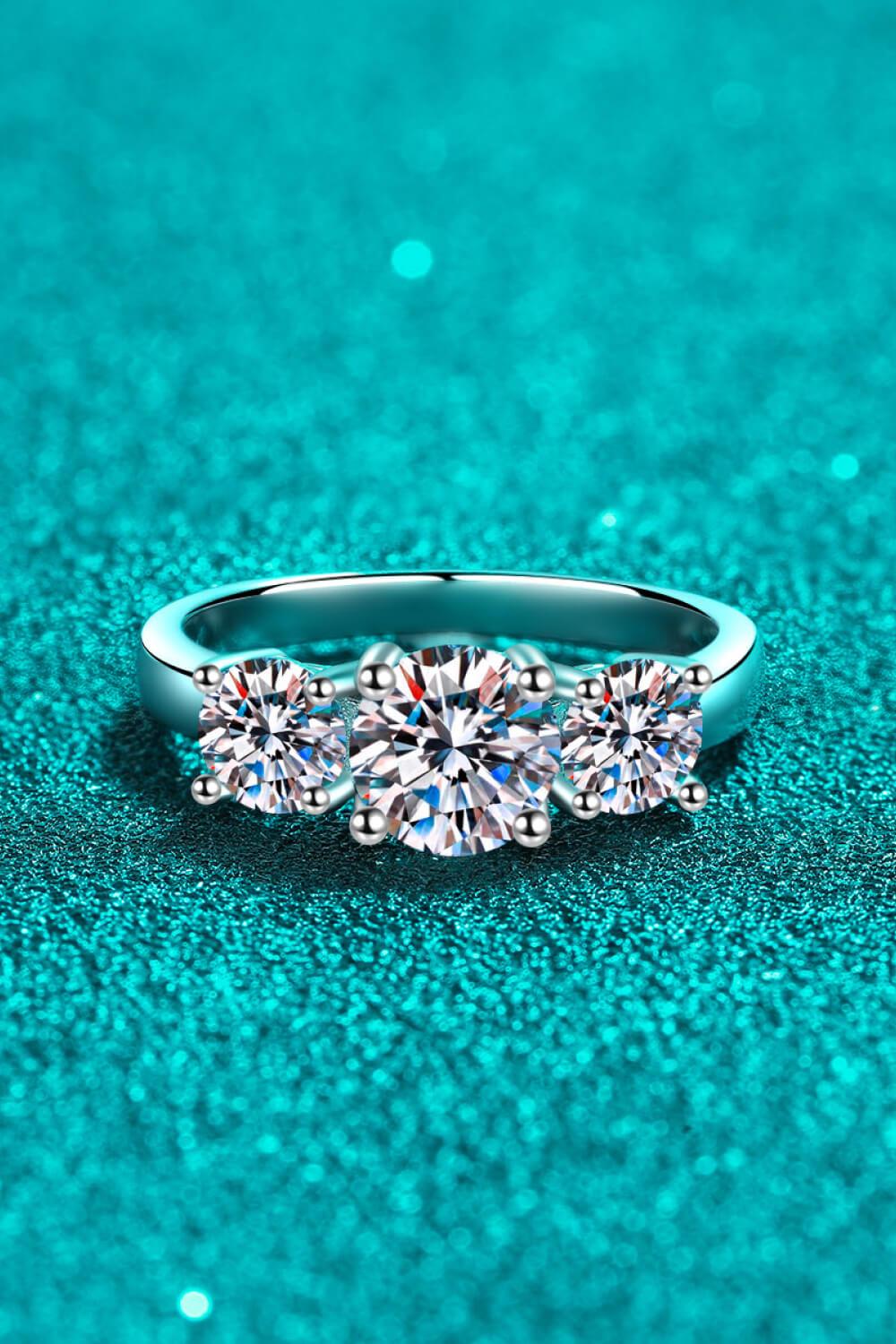 Stylish 925 Sterling Silver Moissanite Ring Carauana Store