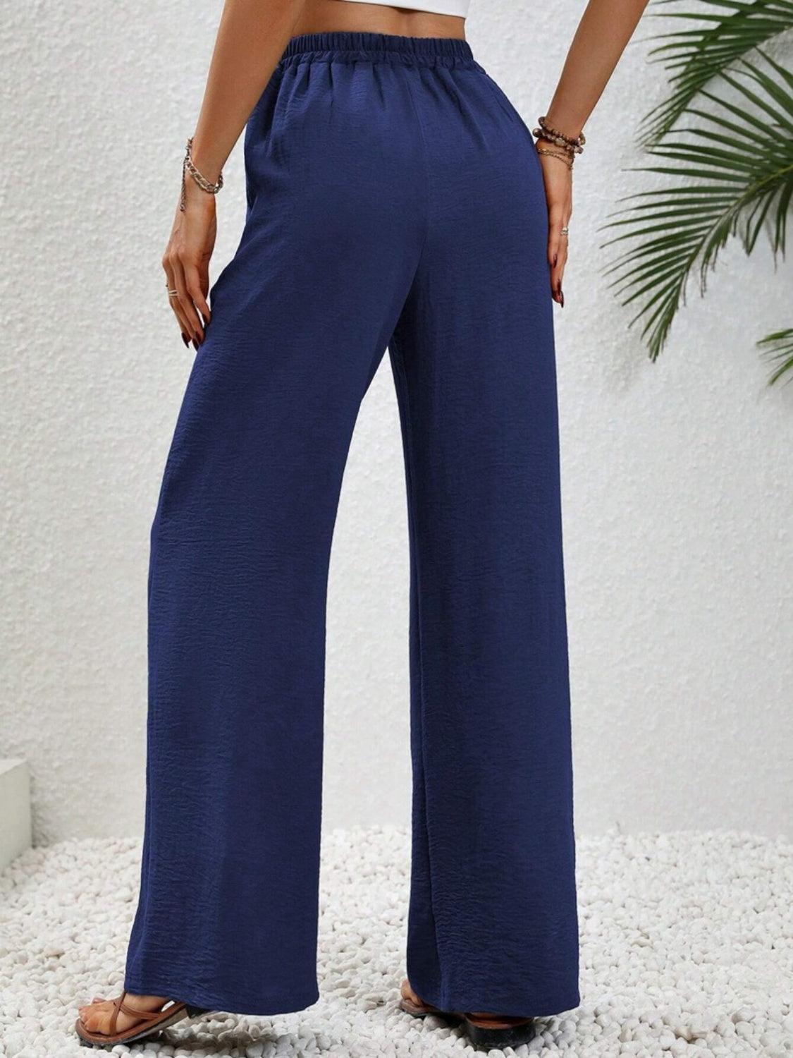 Wide Leg Drawstring Pants Carauana Store