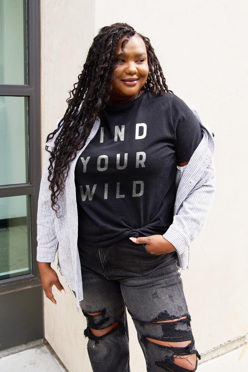 Simply Love Full Size FIND YOUR WILD Short Sleeve T-Shirt Carauana Store