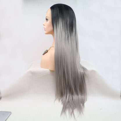 13*3" Lace Front Wigs Synthetic Long Straight 24" 130% Density Carauana Store
