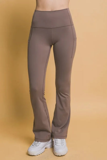 Love Tree High Waist Flare Active Leggings with Side Pockets Carauana Store