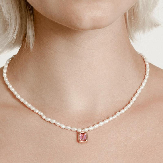 Copper Imitation Pearl Pendant Necklace Carauana Store
