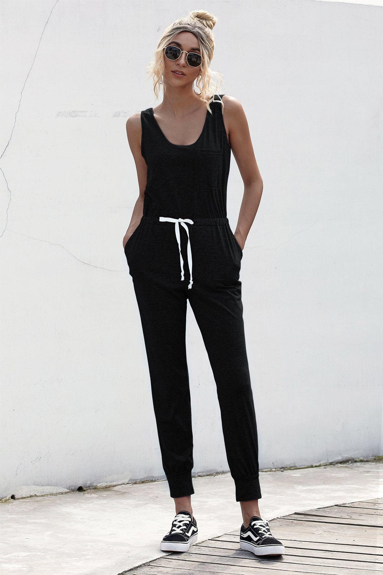 Knot Sleeveless Waist Jumpsuit Carauana Store