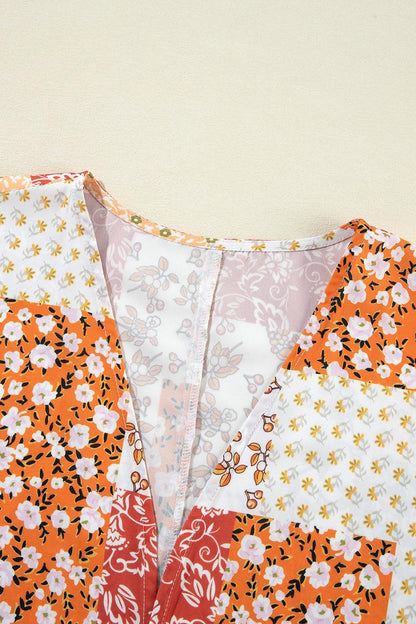 Printed Open Front Long Sleeve Cover-Up Carauana Store