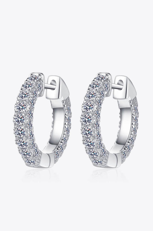 925 Sterling Silver Moissanite Huggie Earrings Carauana Store