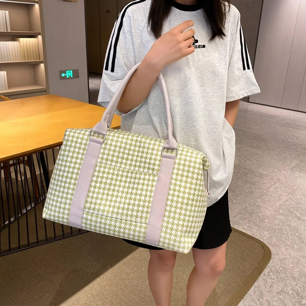 Houndstooth Canvas Travel Bag Carauana Store