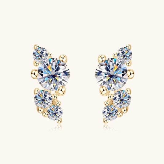 925 Sterling Silver Moissanite Stud Earrings Carauana Store