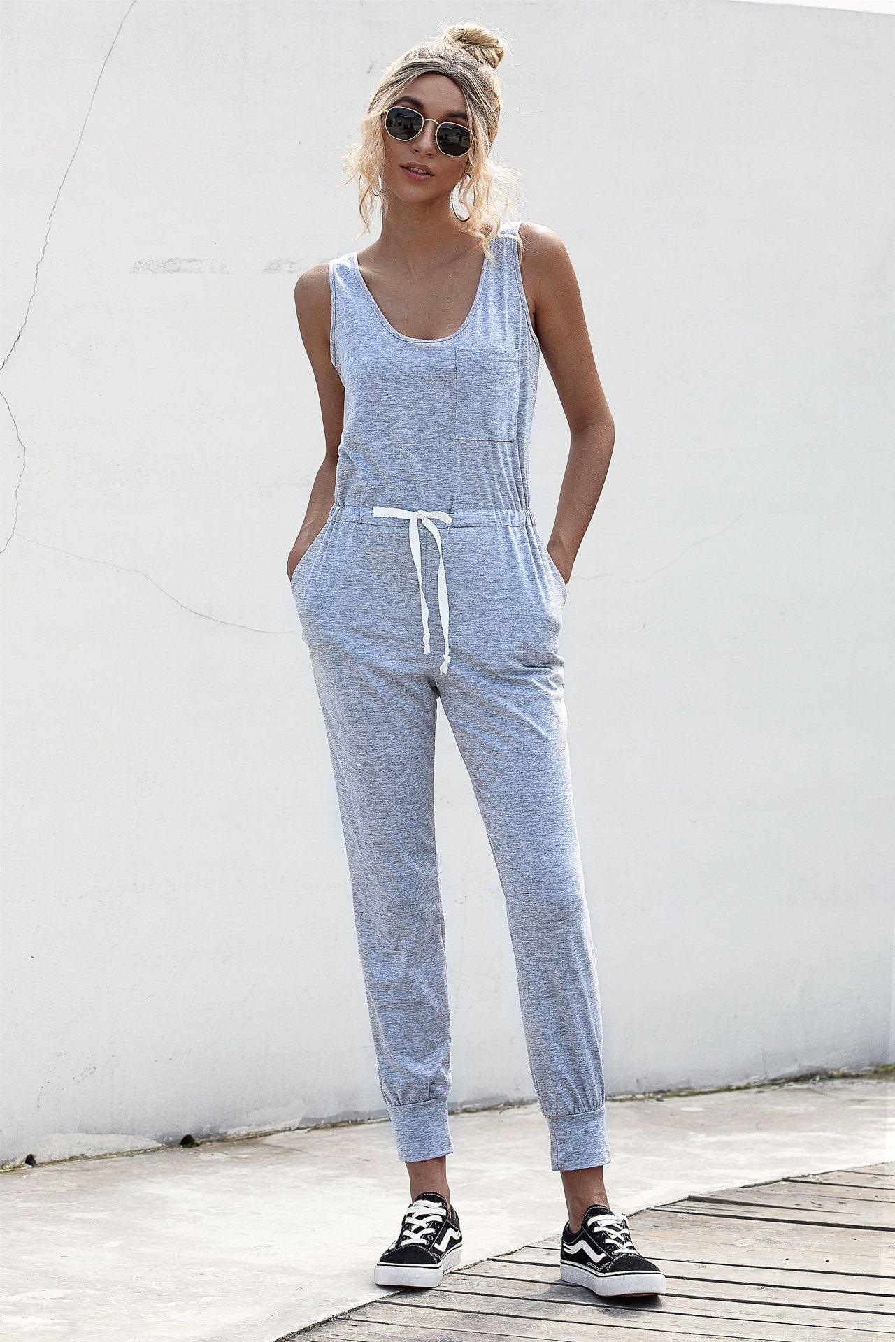 Knot Sleeveless Waist Jumpsuit Carauana Store