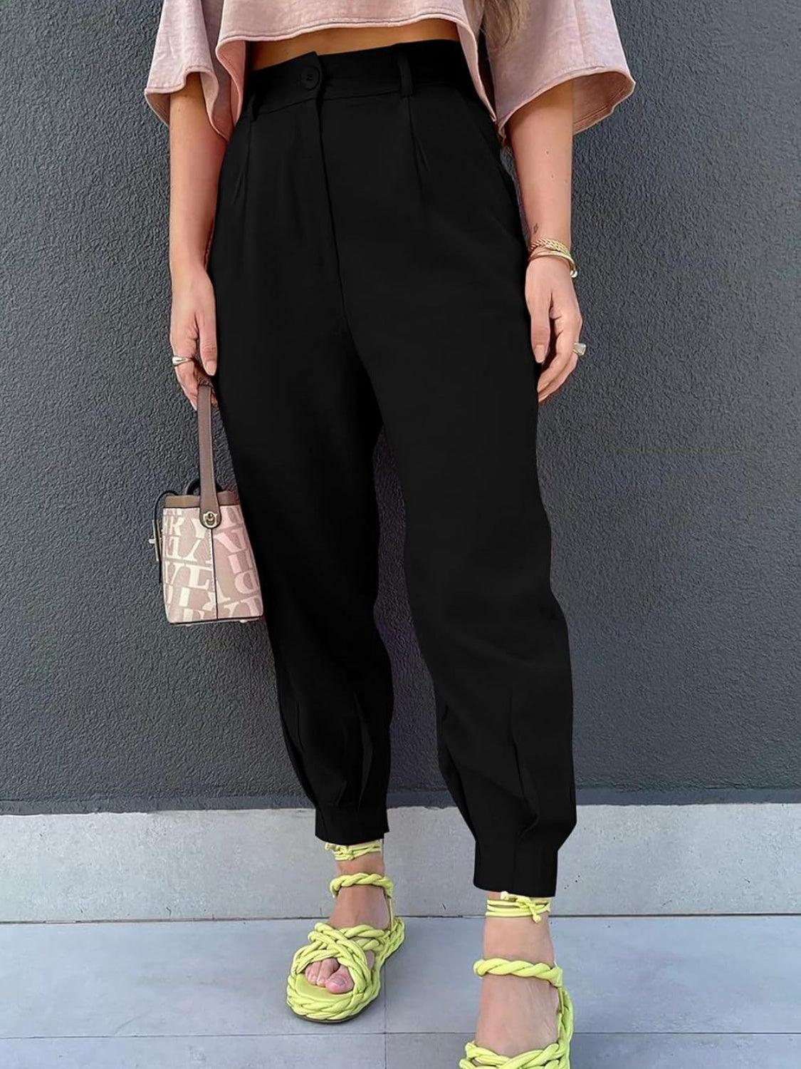 High Waist Cropped Pants Carauana Store