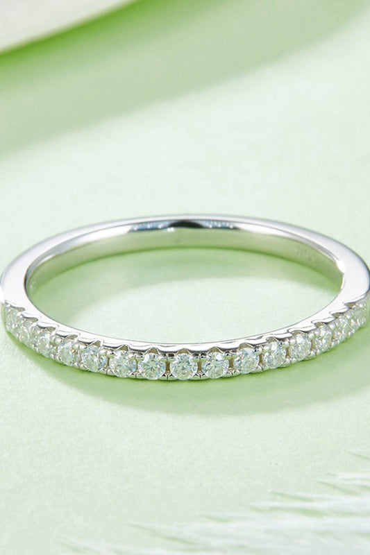 Moissanite Platinum-Plated Half-Eternity Ring Carauana Store