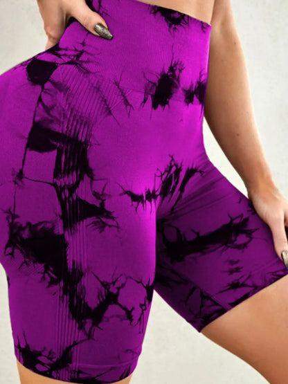 Tie-Dye High Waist Active Shorts Carauana Store
