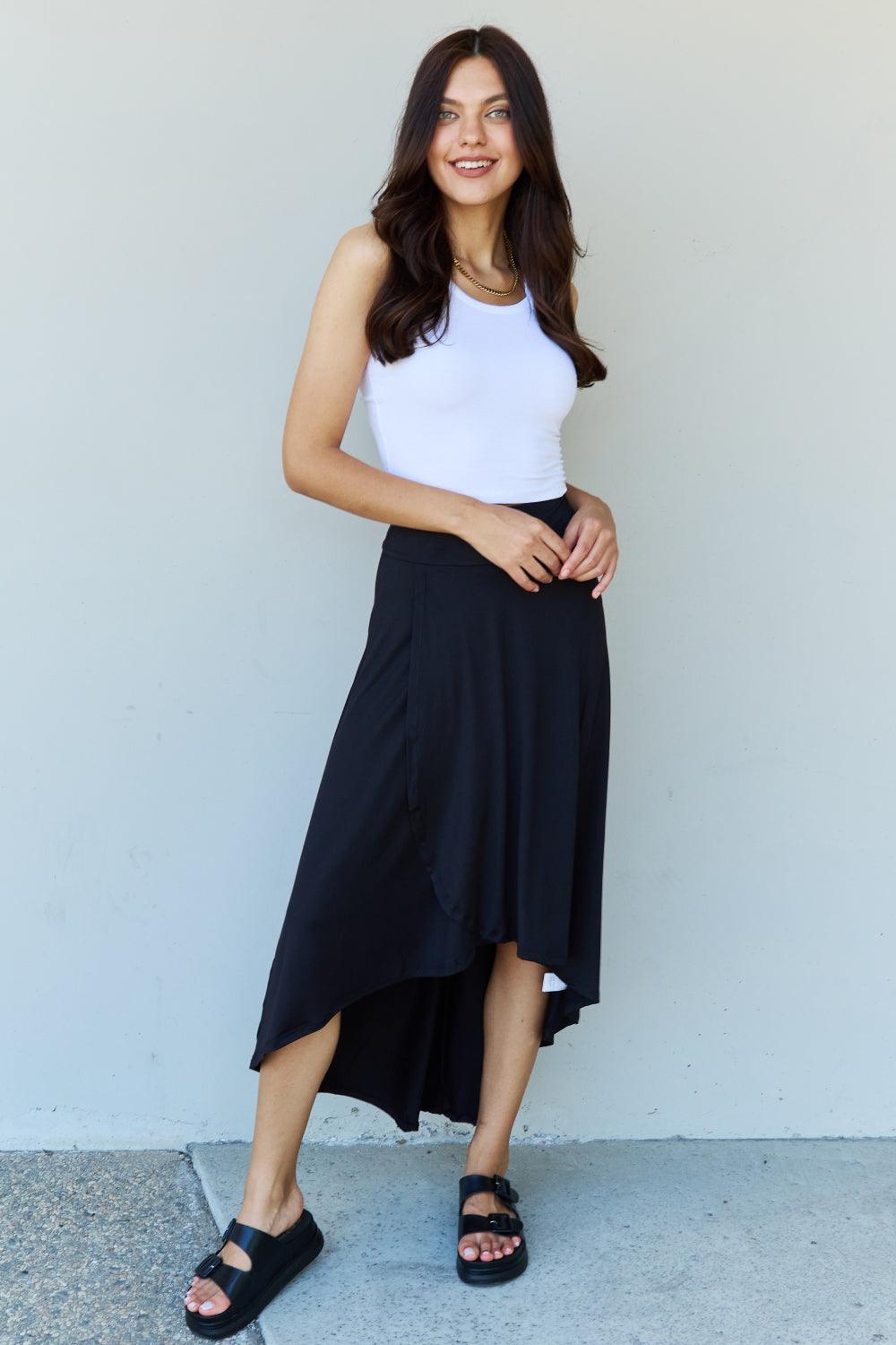 Ninexis First Choice High Waisted Flare Maxi Skirt in Black Carauana Store