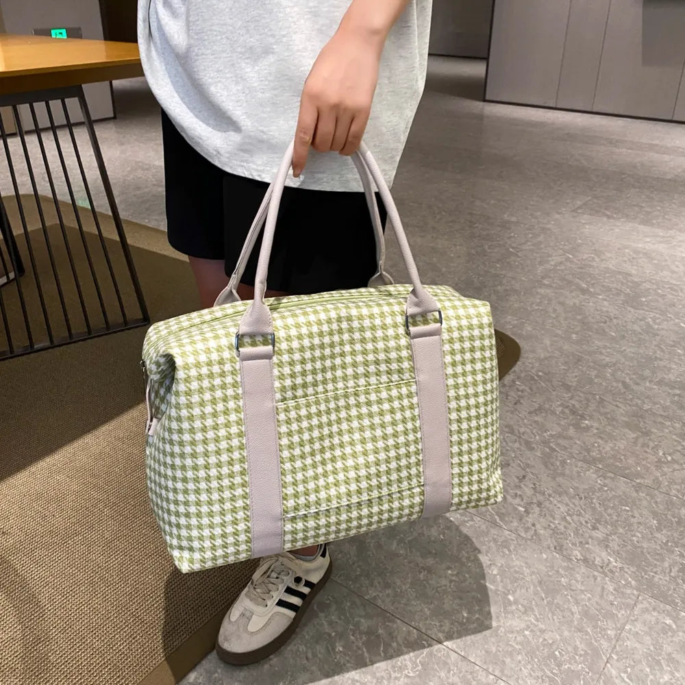 Houndstooth Canvas Travel Bag Carauana Store