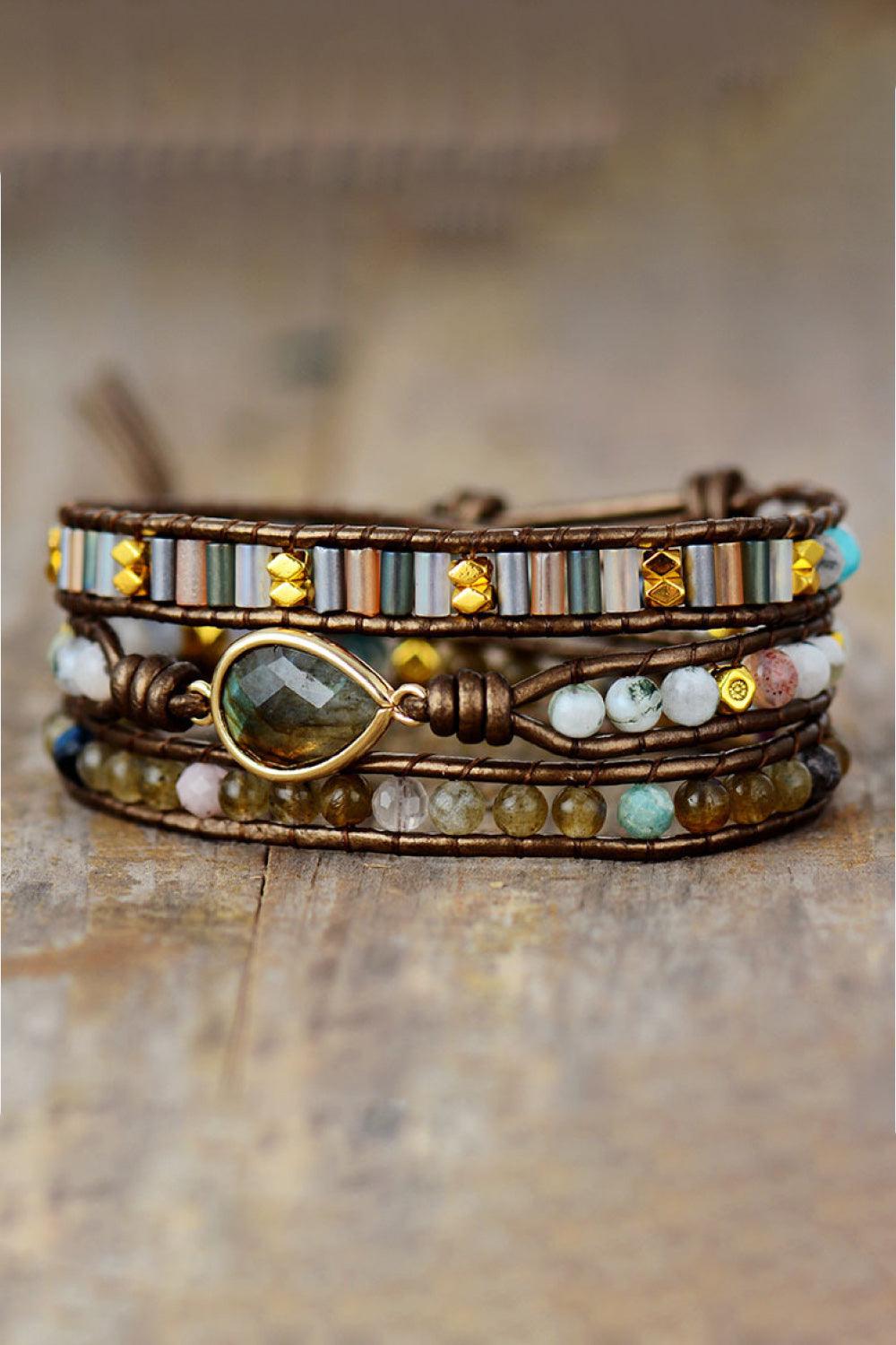 Handmade Triple Layer Beaded Bracelet Carauana Store