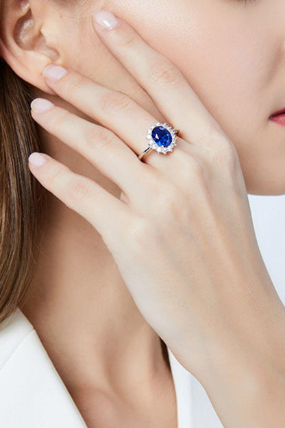 Synthetic Sapphire 925 Sterling Silver Ring Carauana Store