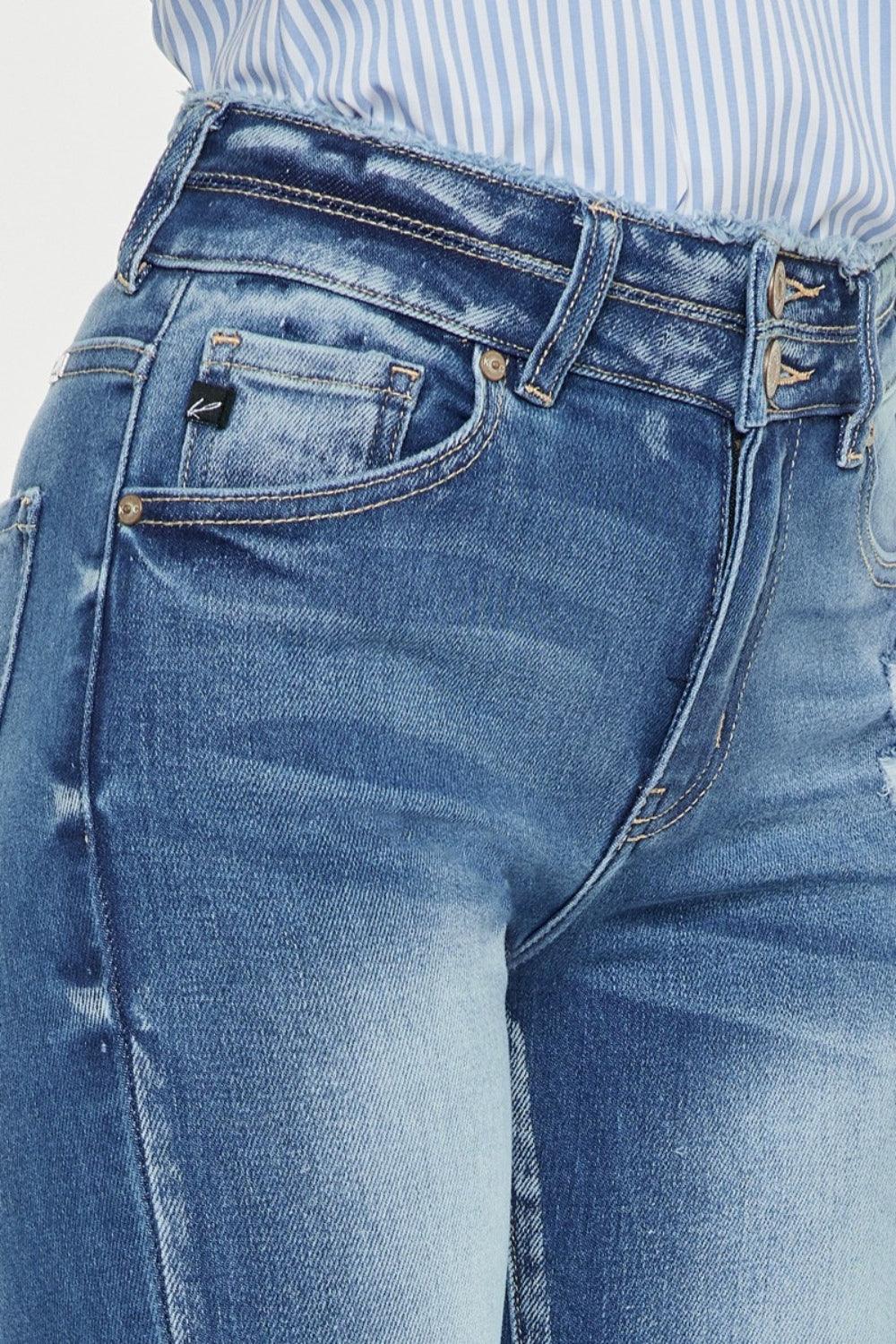 Kancan Distressed Raw Hem High Waist Jeans Carauana Store