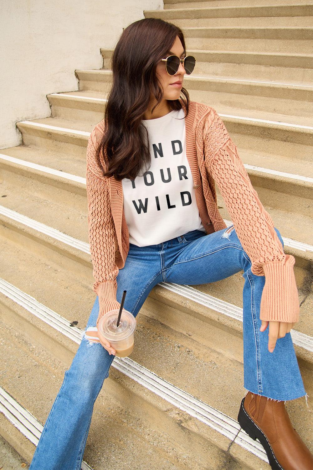 Simply Love Full Size FIND YOUR WILD Short Sleeve T-Shirt Carauana Store