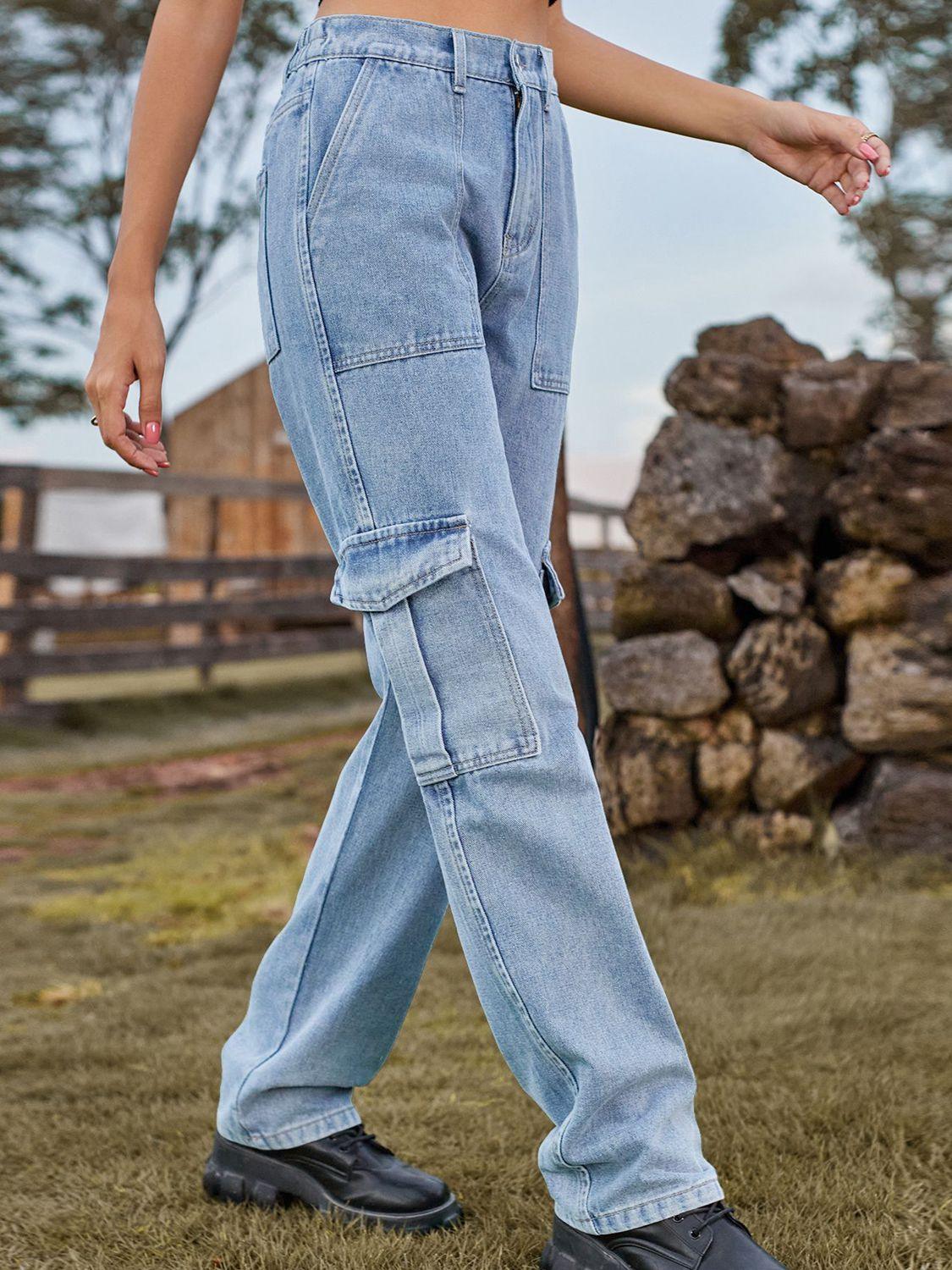 High Waist Cargo Jeans Carauana Store
