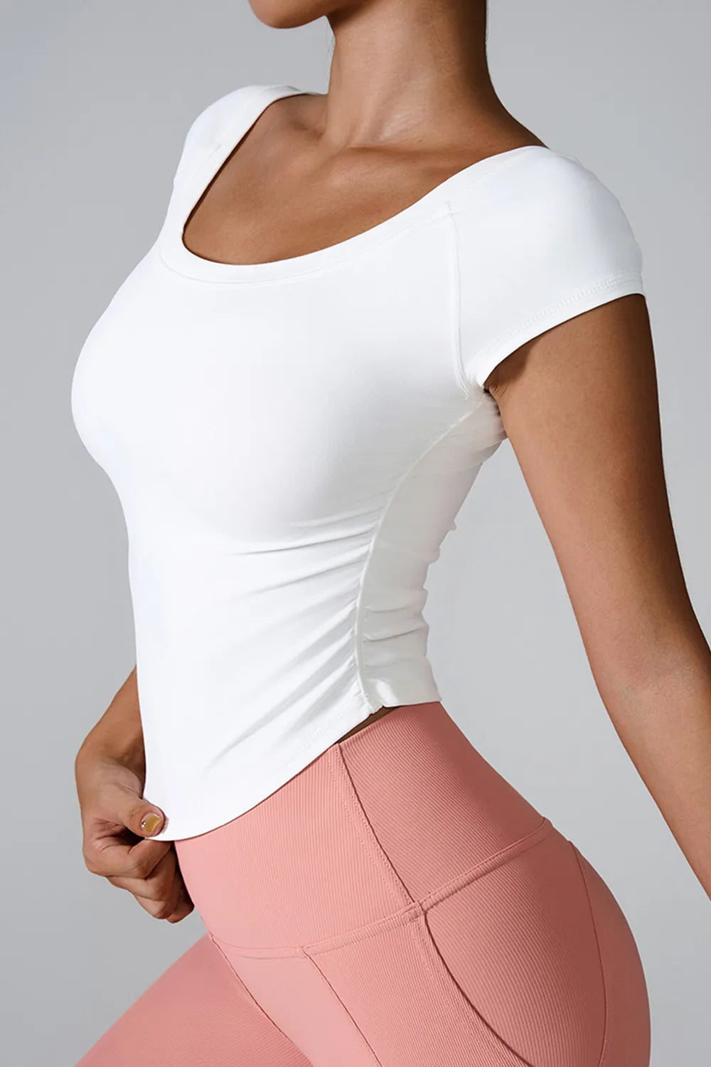 Round Neck Short Sleeve Active T-Shirt Carauana Store