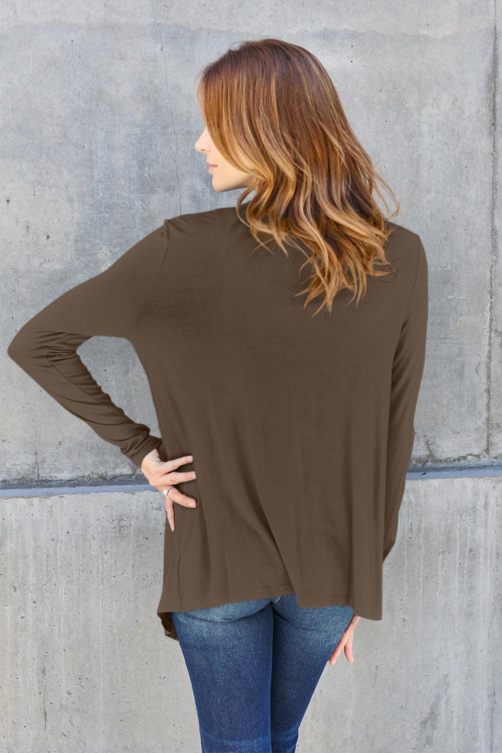 Basic Bae Full Size Open Front Long Sleeve Cardigan Carauana Store
