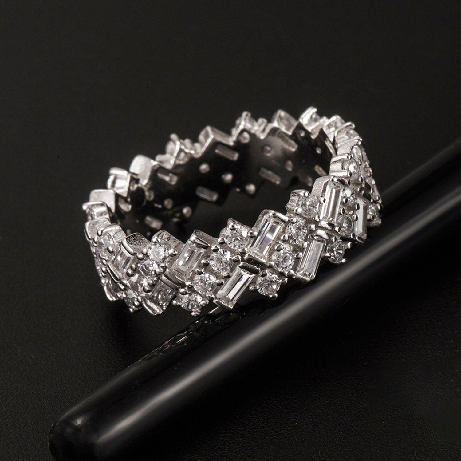 Inlaid Zircon 925 Sterling Silver Ring Carauana Store
