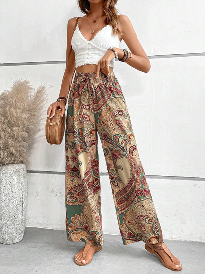 Printed Wide Leg Pants Carauana Store