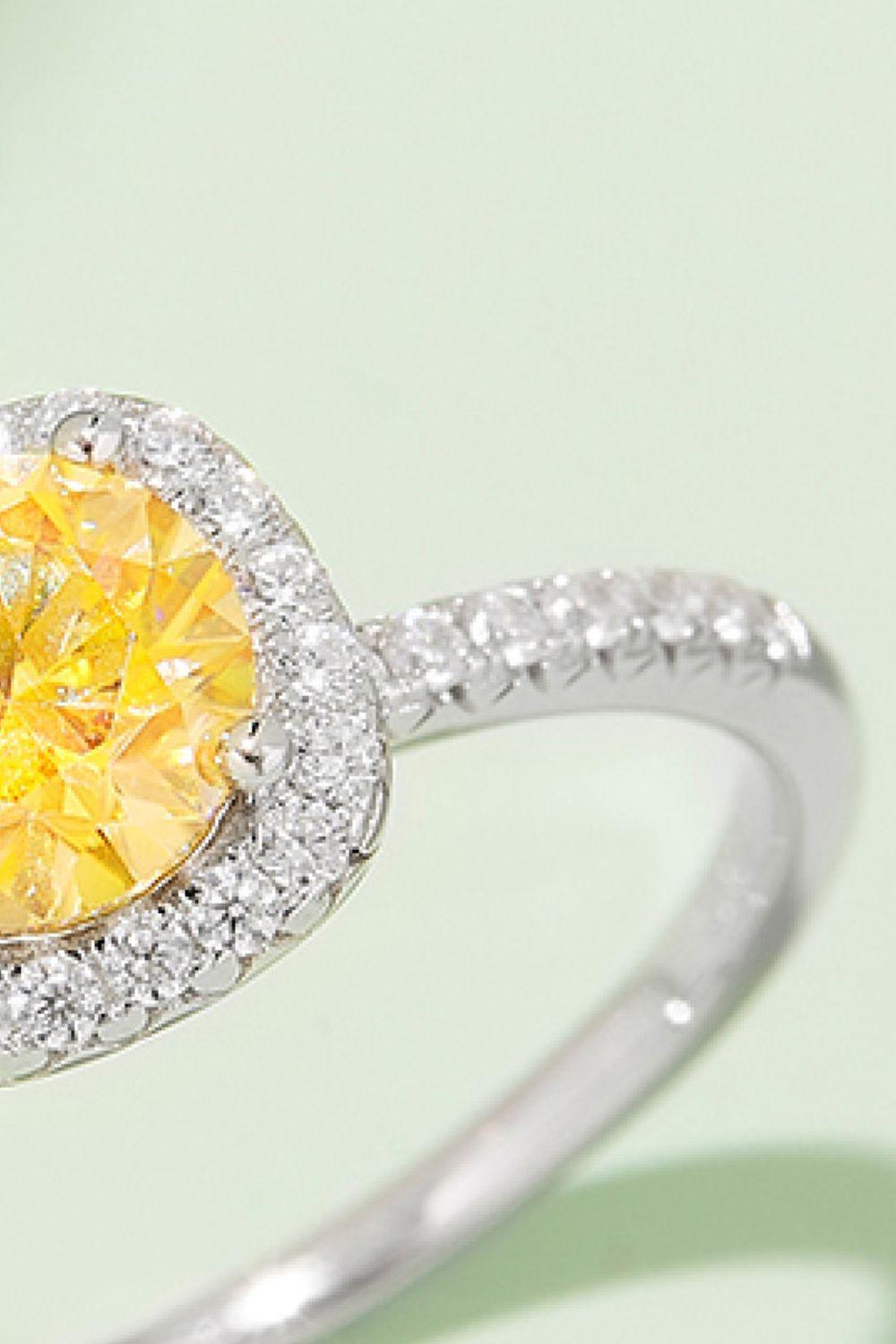 Adored 1 Carat Moissanite 925 Sterling Silver Halo Ring Carauana Store