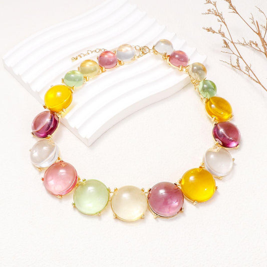 Alloy & Round Rhinestone Necklace Carauana Store