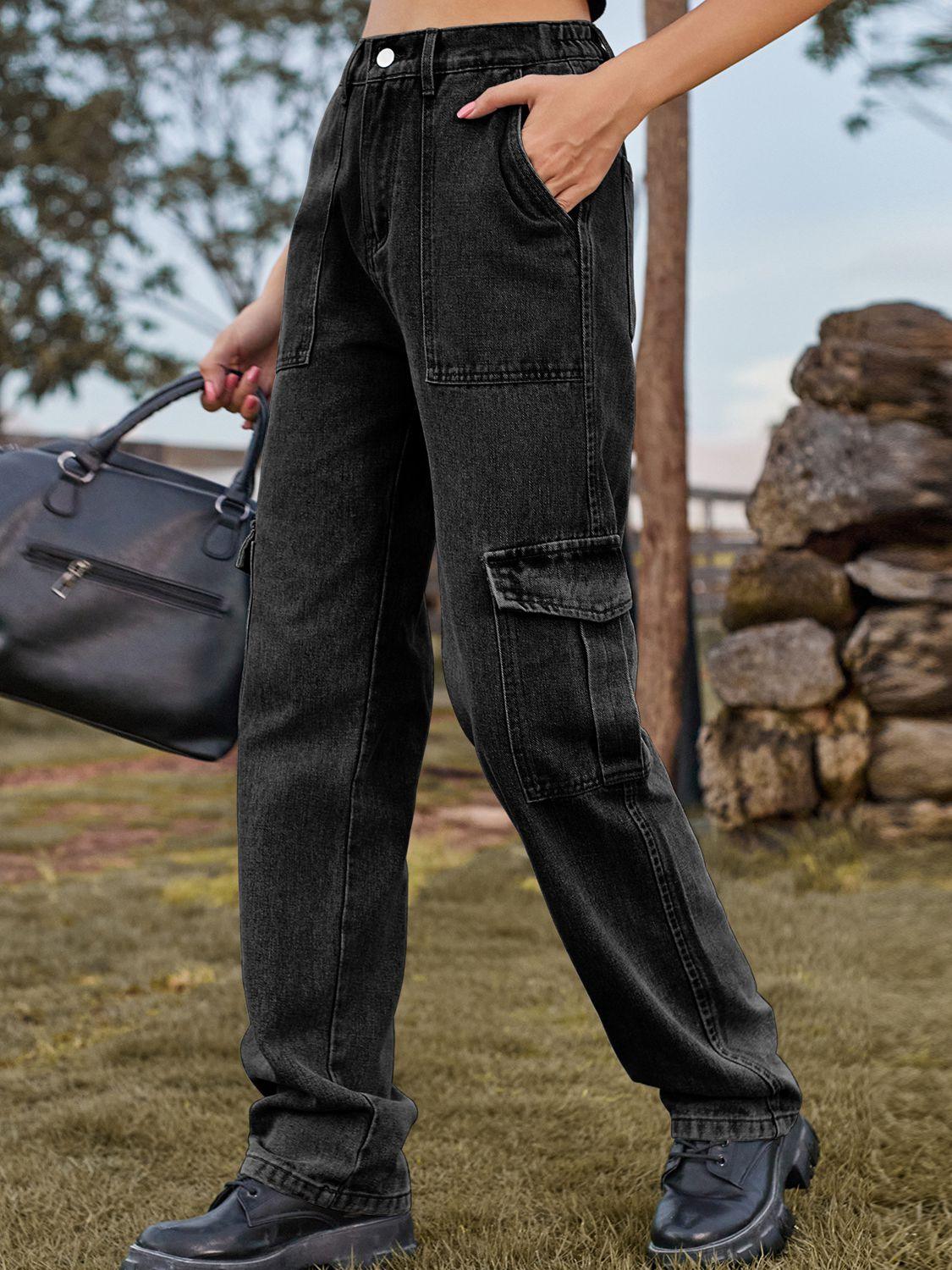 High Waist Cargo Jeans Carauana Store