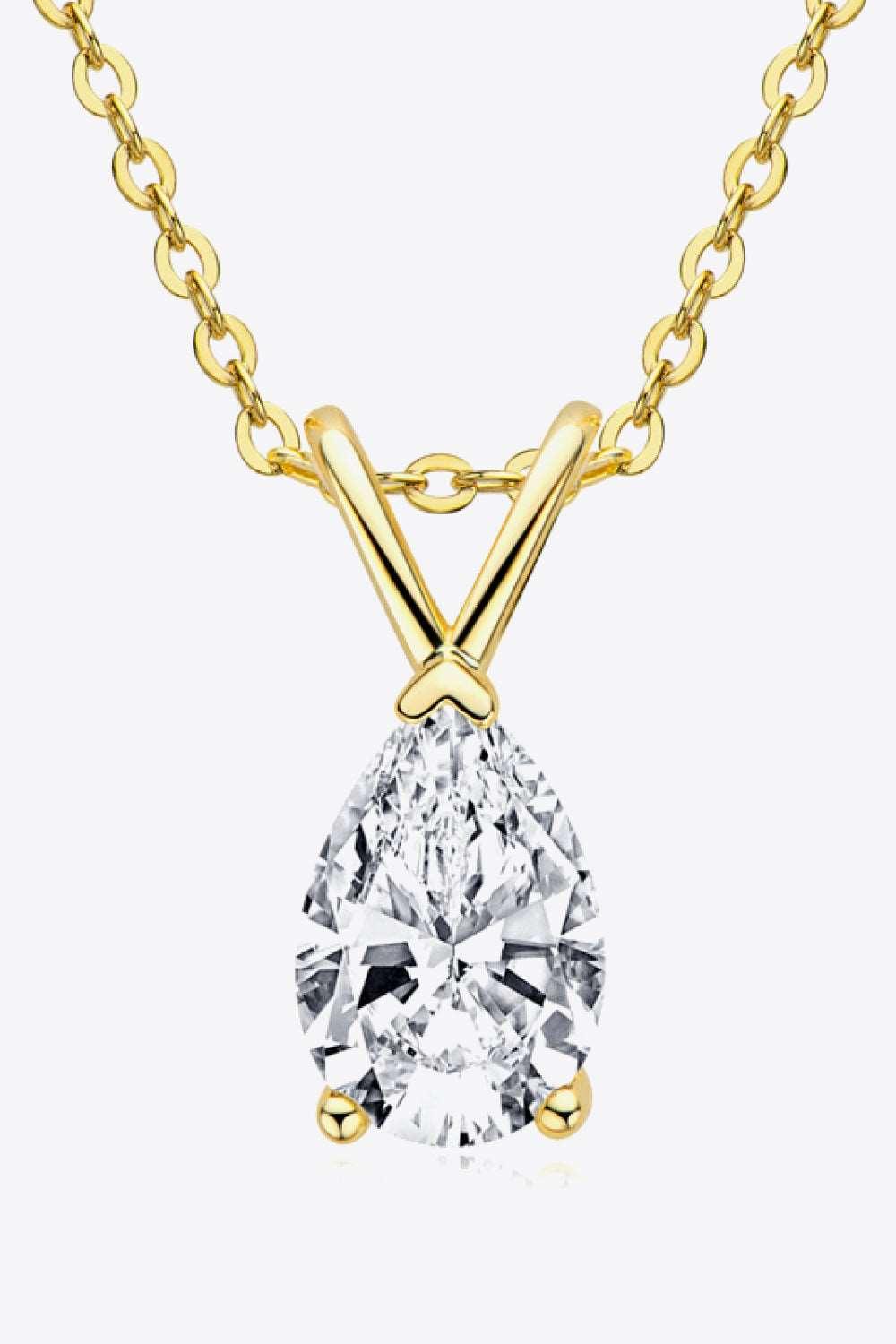 1.5 Carat Moissanite Pendant 925 Sterling Silver Necklace Carauana Store