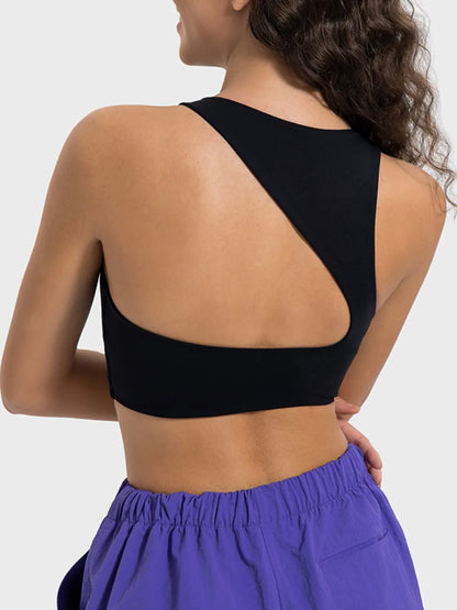 Millennia Cutout Round Neck Active Tank Carauana Store