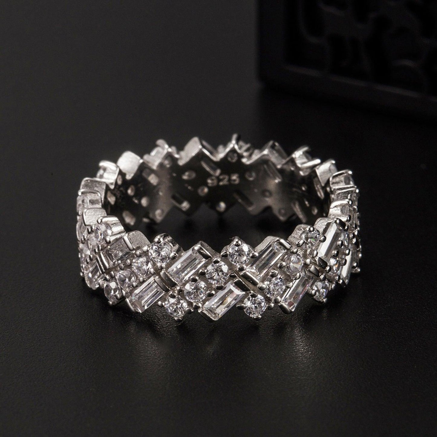 Inlaid Zircon 925 Sterling Silver Ring Carauana Store