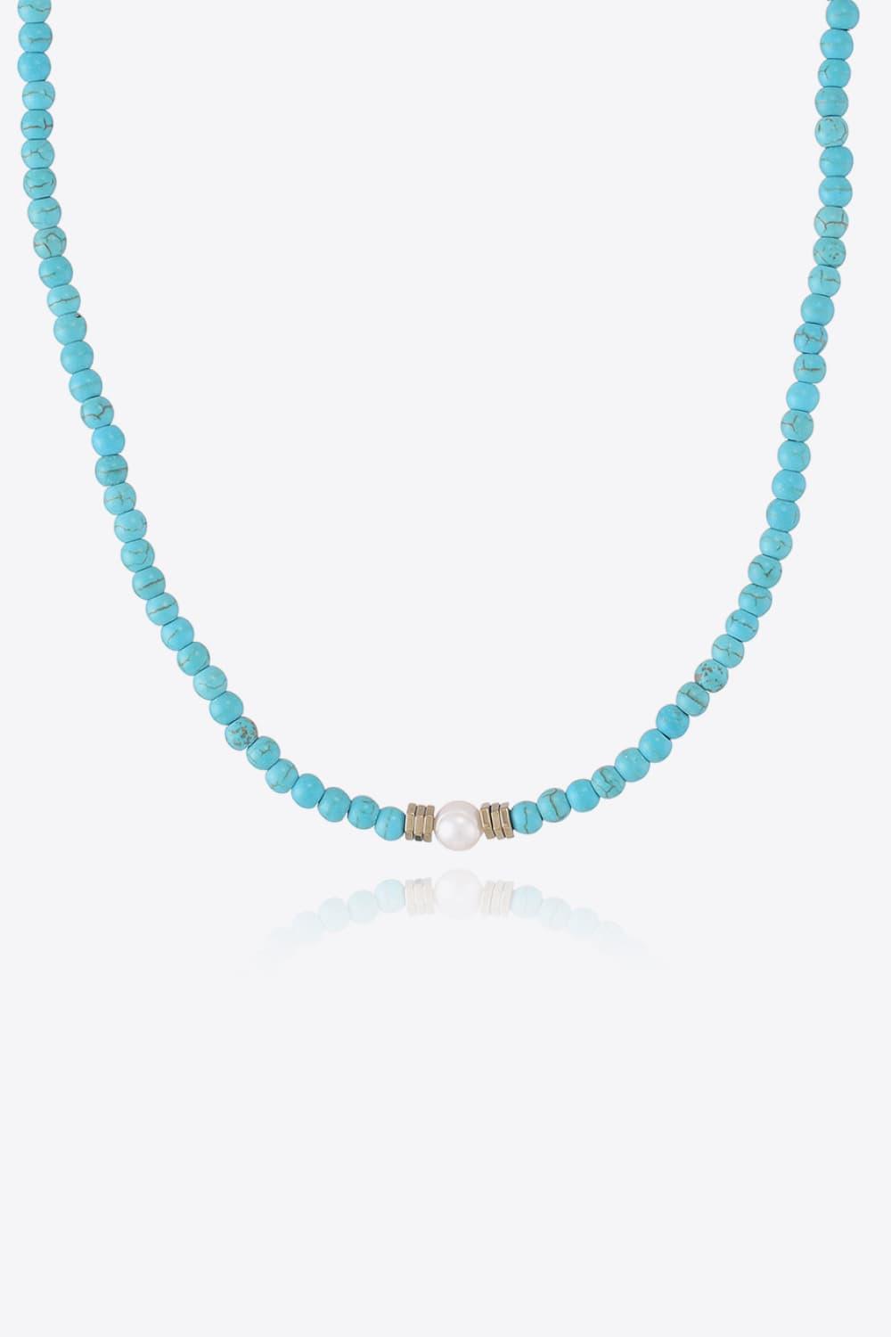 Turquoise & Pearl Necklace Carauana Store