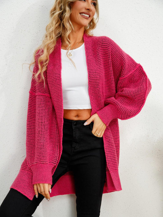 Open Front Dropped Shoulder Cardigan Carauana Store