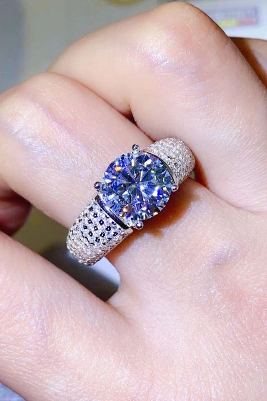 3 Carat Moissanite Side Stone Ring Carauana Store