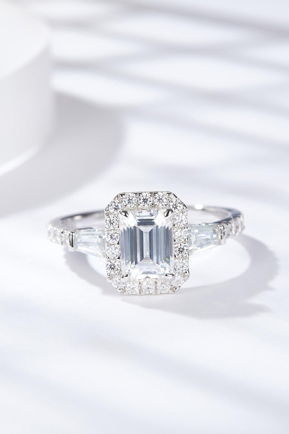 1 Carat Moissanite Geometric 925 Sterling Silver Ring Carauana Store