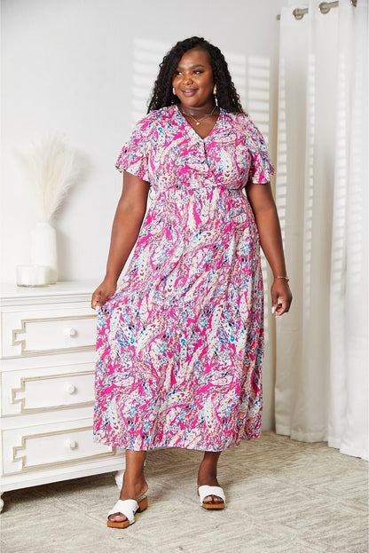 Double Take Multicolored V-Neck Maxi Dress Carauana Store
