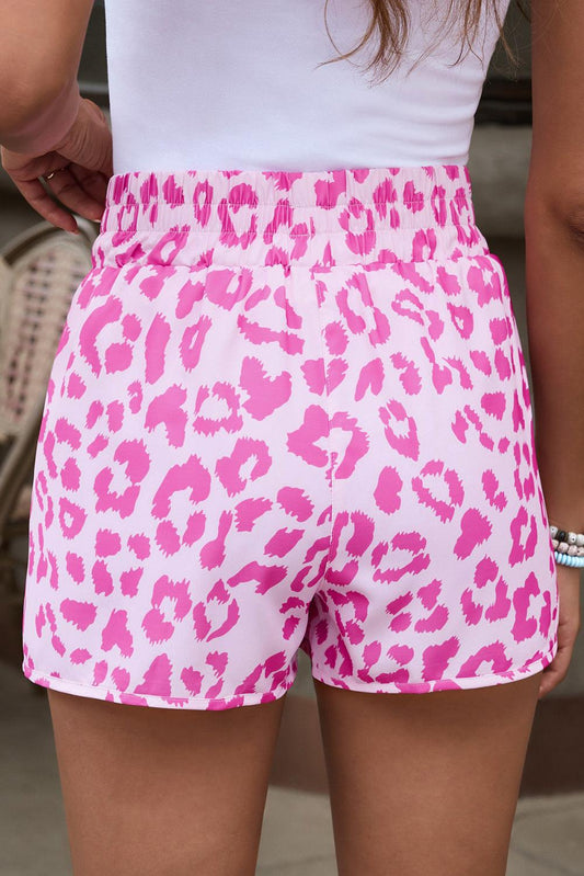 Leopard Elastic Waist Shorts Carauana Store
