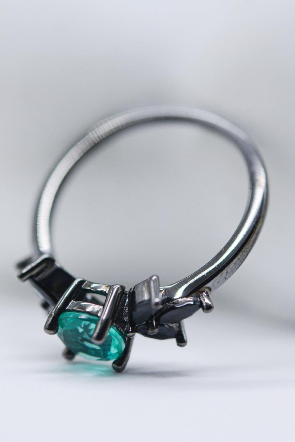 Paraiba Blue Zircon Leaf Ring Carauana Store