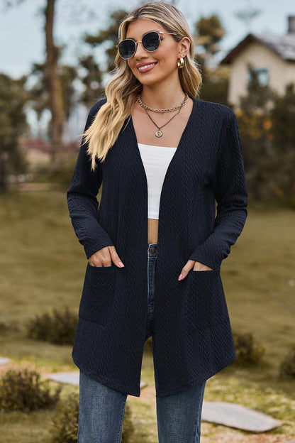 Open Front Long Sleeve Cardigan Carauana Store