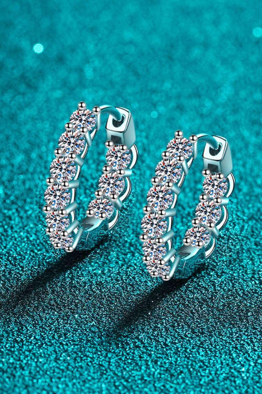 1.8 Carat Moissanite Hoop Earrings Carauana Store
