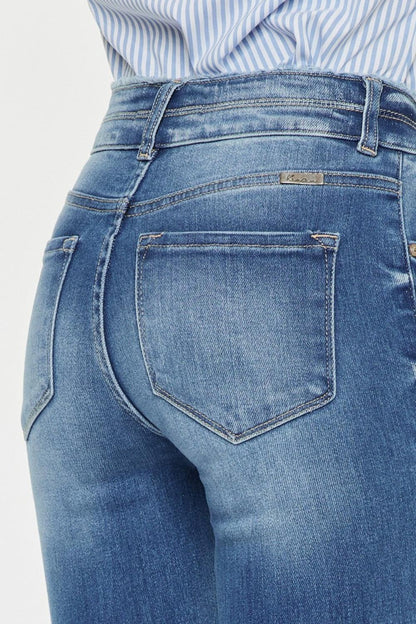 Kancan Distressed Raw Hem High Waist Jeans Carauana Store