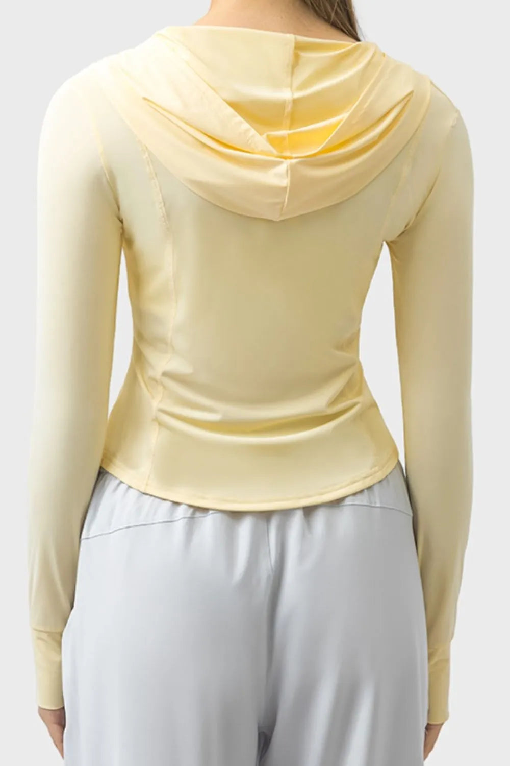 Millennia Pocketed Zip Up Hooded Long Sleeve Active Outerwear Carauana Store