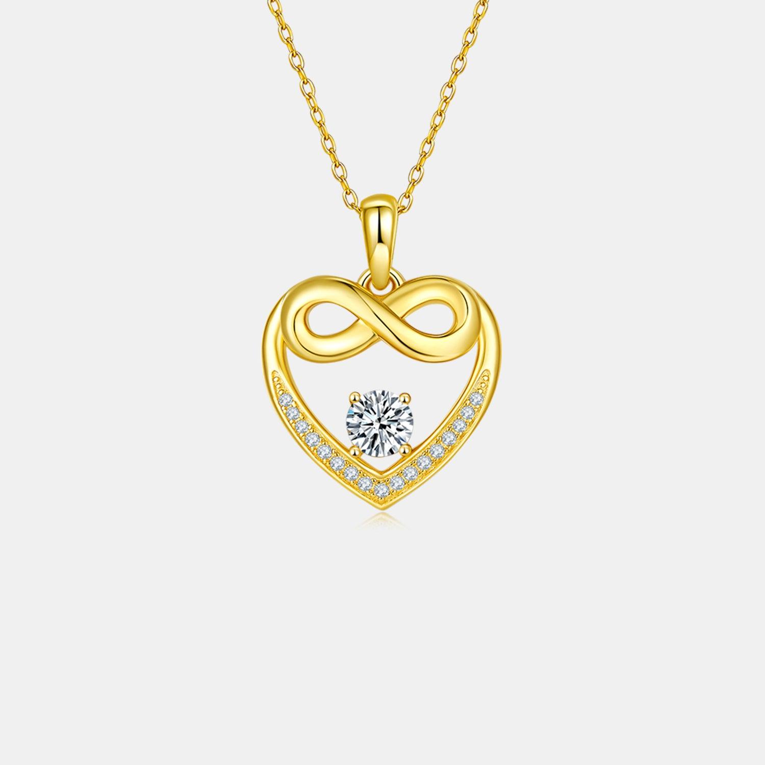Moissanite 925 Sterling Silver Heart Necklace Carauana Store
