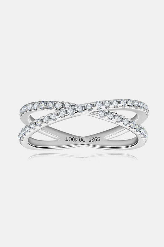 Moissanite 925 Sterling Silver Crisscross Ring Carauana Store