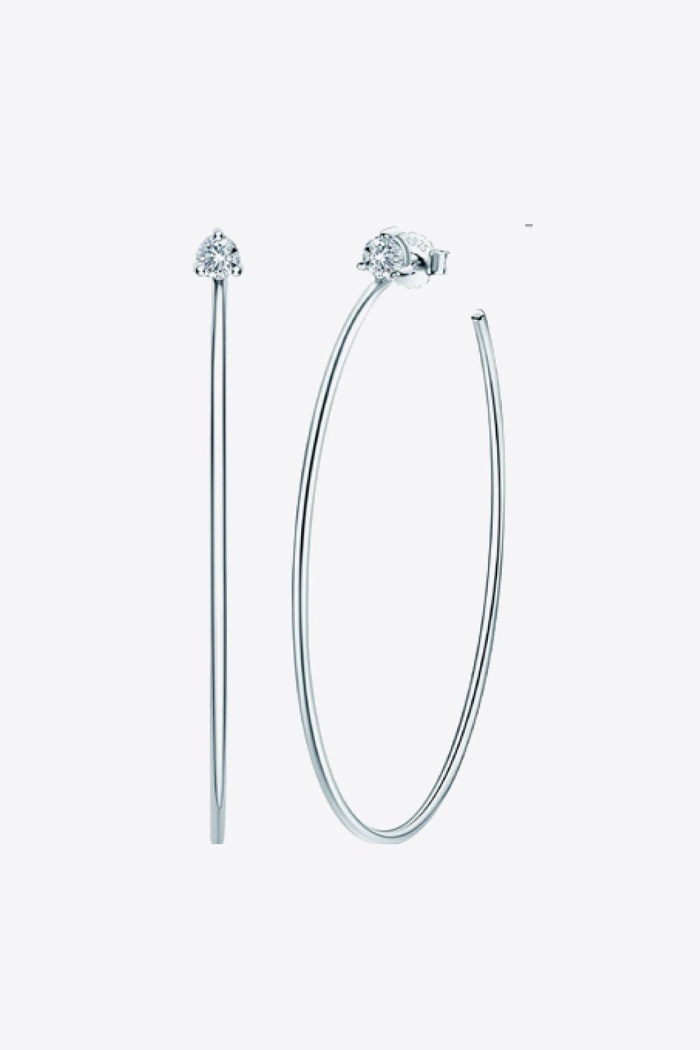 Adored 925 Sterling Silver Moissanite Hoop Earrings Carauana Store