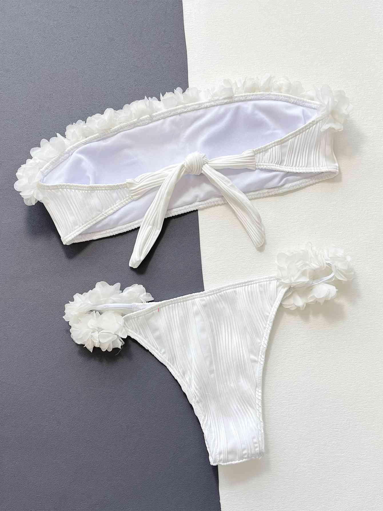 Applique Tie Back Two-Piece Bikini Set Carauana Store