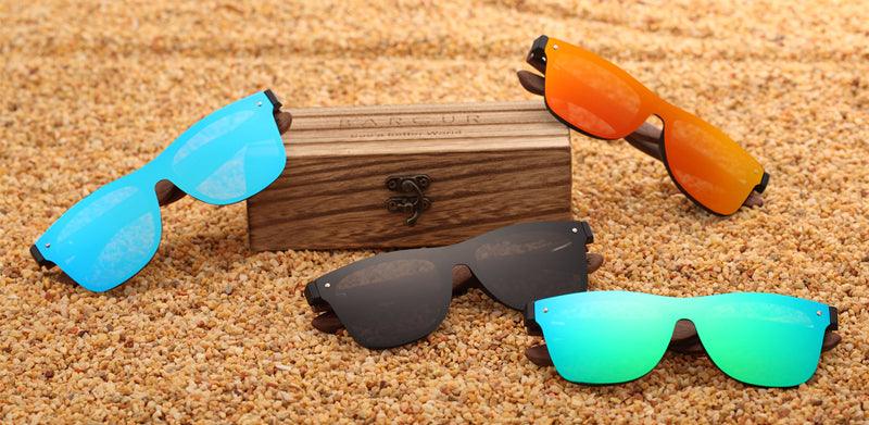 BARCUR Walnut Sunglasses Polarized Carauana Store